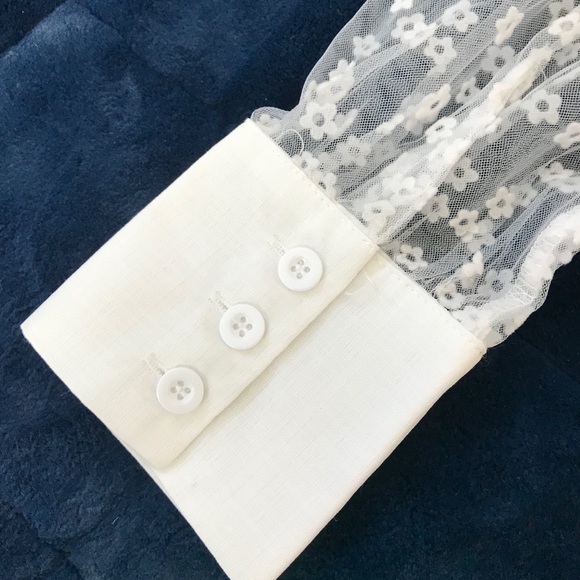 Long sleeve sheer tulle crop top NWOT - Picture 7 of 12